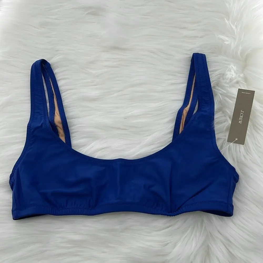 J.Crew Women's Heritage scoopneck bikini top - Blue - Medium - NWT